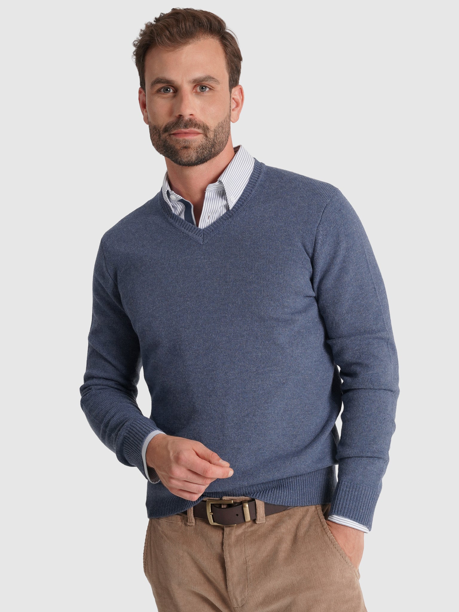 JERSEY DE LANA AZUL MANGA LARGA REGULAR FIT MR. AZUL