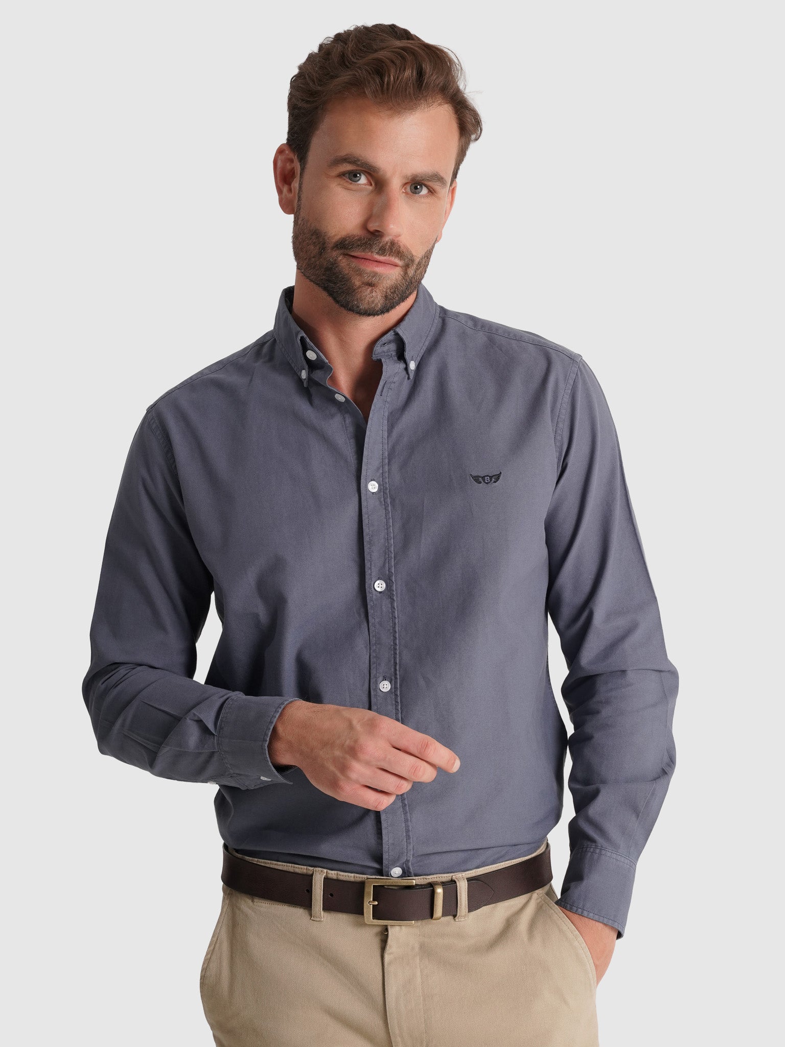 BLUE COTTON SHIRT LONG SLEEVE REGULAR FIT MR. BLUE