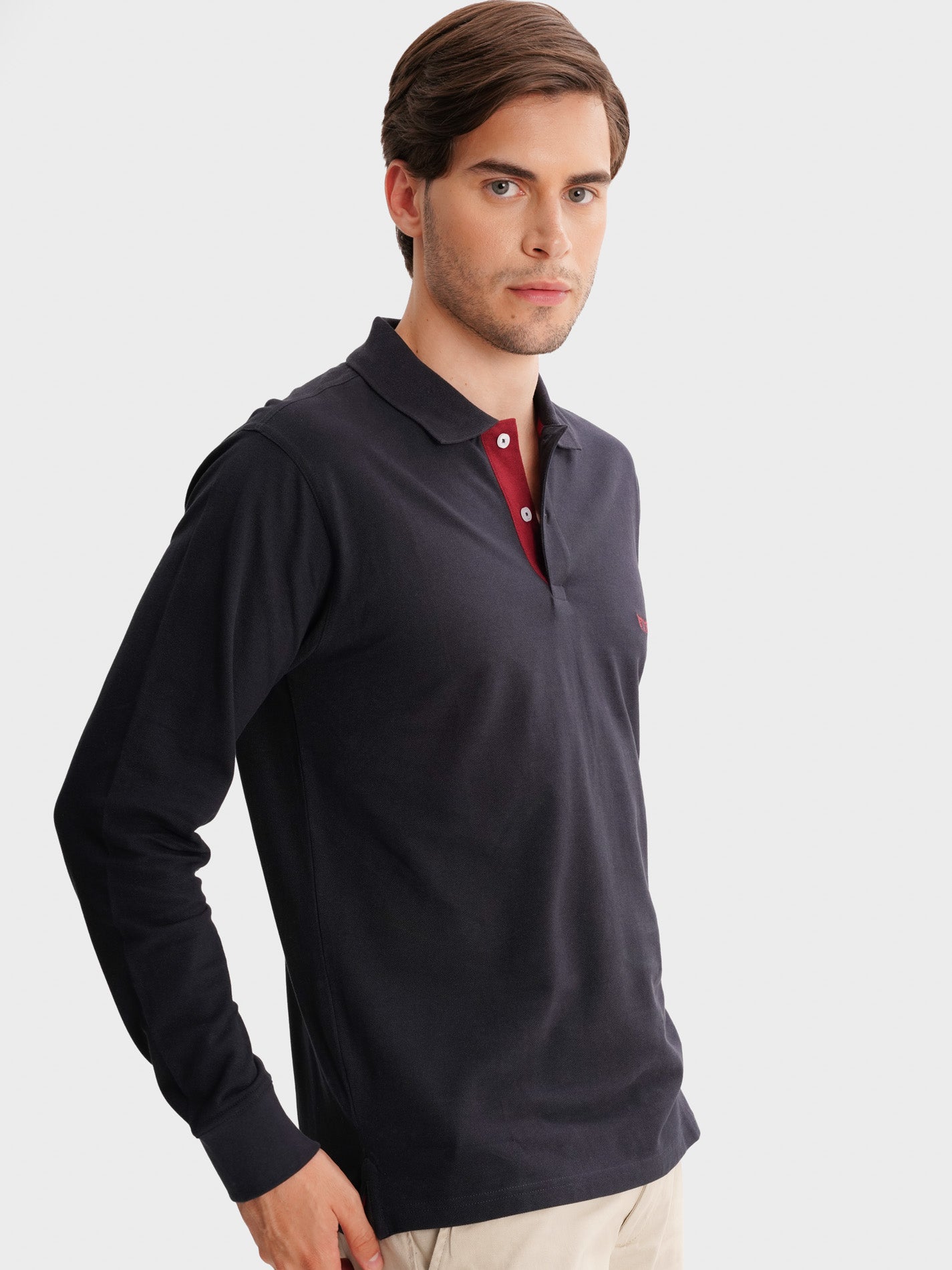 BLUE POLO LONG SLEEVE REGULAR FIT MR. BLUE