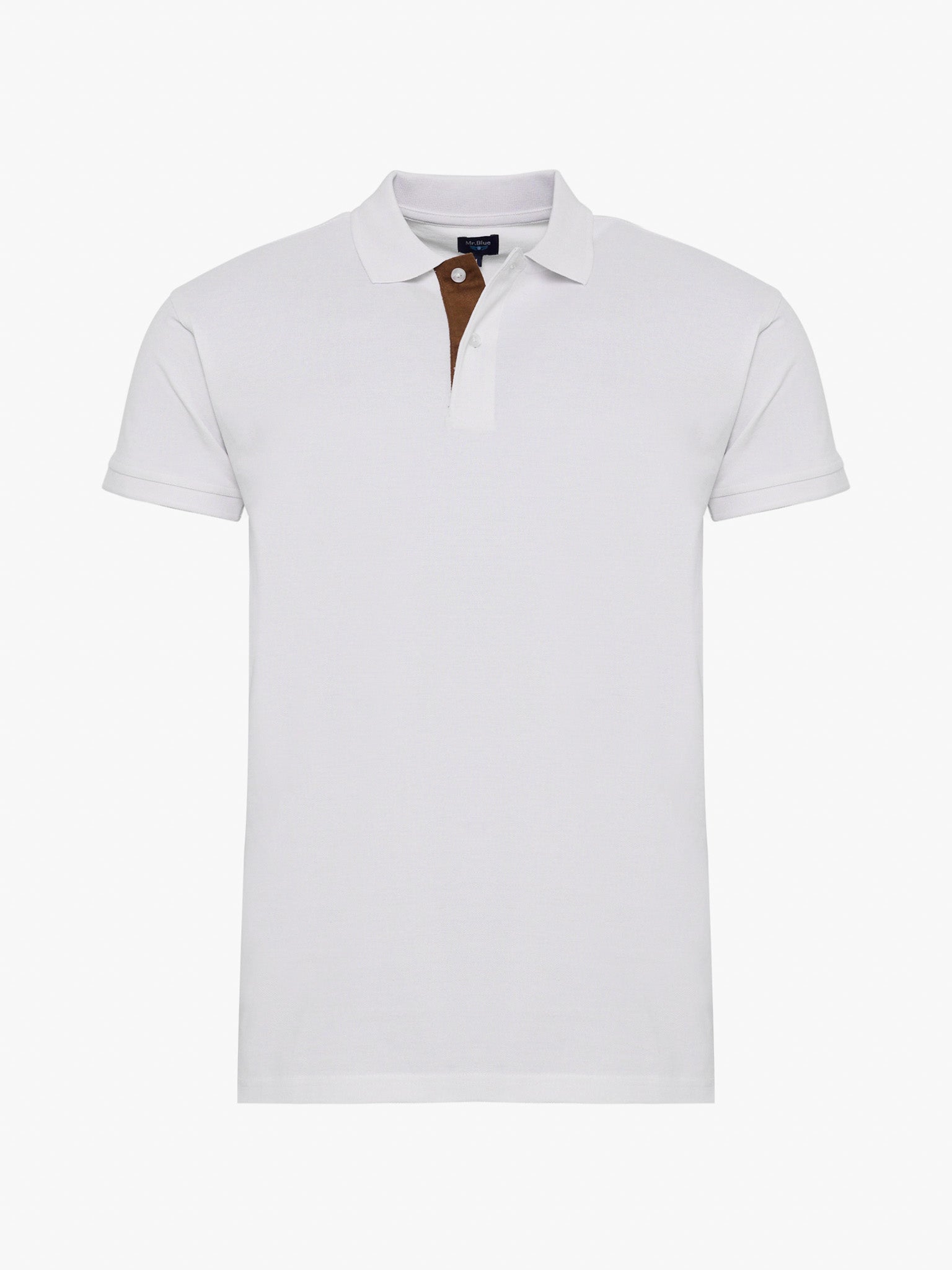 POLO ALGODÃO BRANCO MANGA CURTA REGULAR FIT MR. BLUE