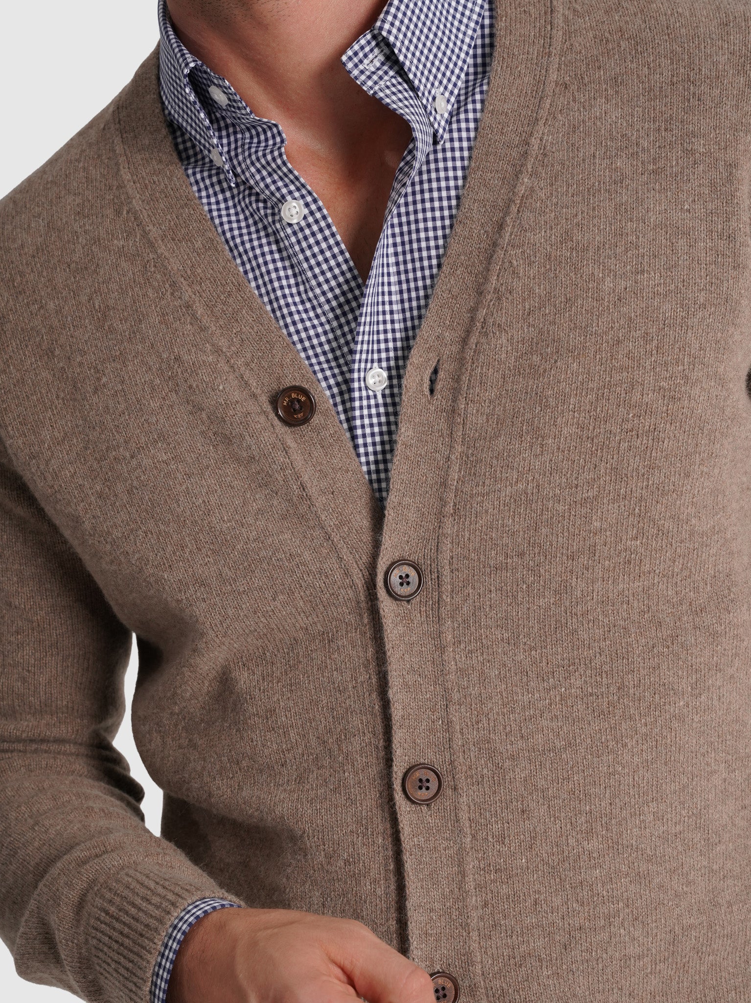 JERSEY DE LANA BEIGE MANGA LARGA REGULAR FIT MR. AZUL