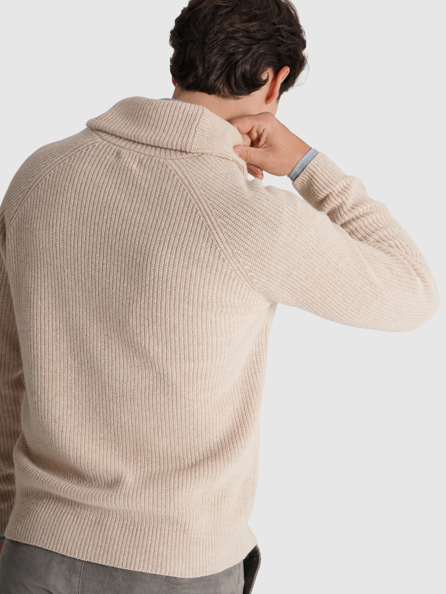 JERSEY DE LANA BEIGE MANGA LARGA REGULAR FIT MR. AZUL