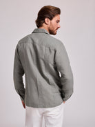 GREEN LINEN SHIRT LONG SLEEVE REGULAR FIT MR. BLUE