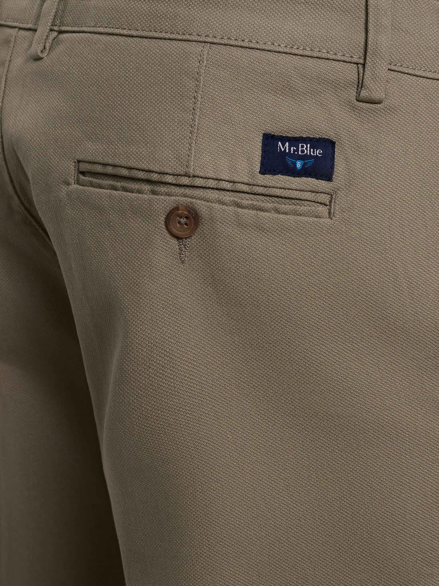 GREEN COTTON TROUSERS REGULAR FIT MR. BLUE