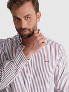 CAMISA ALGODÓN BURDEOS MANGA LARGA REGULAR FIT MR. AZUL