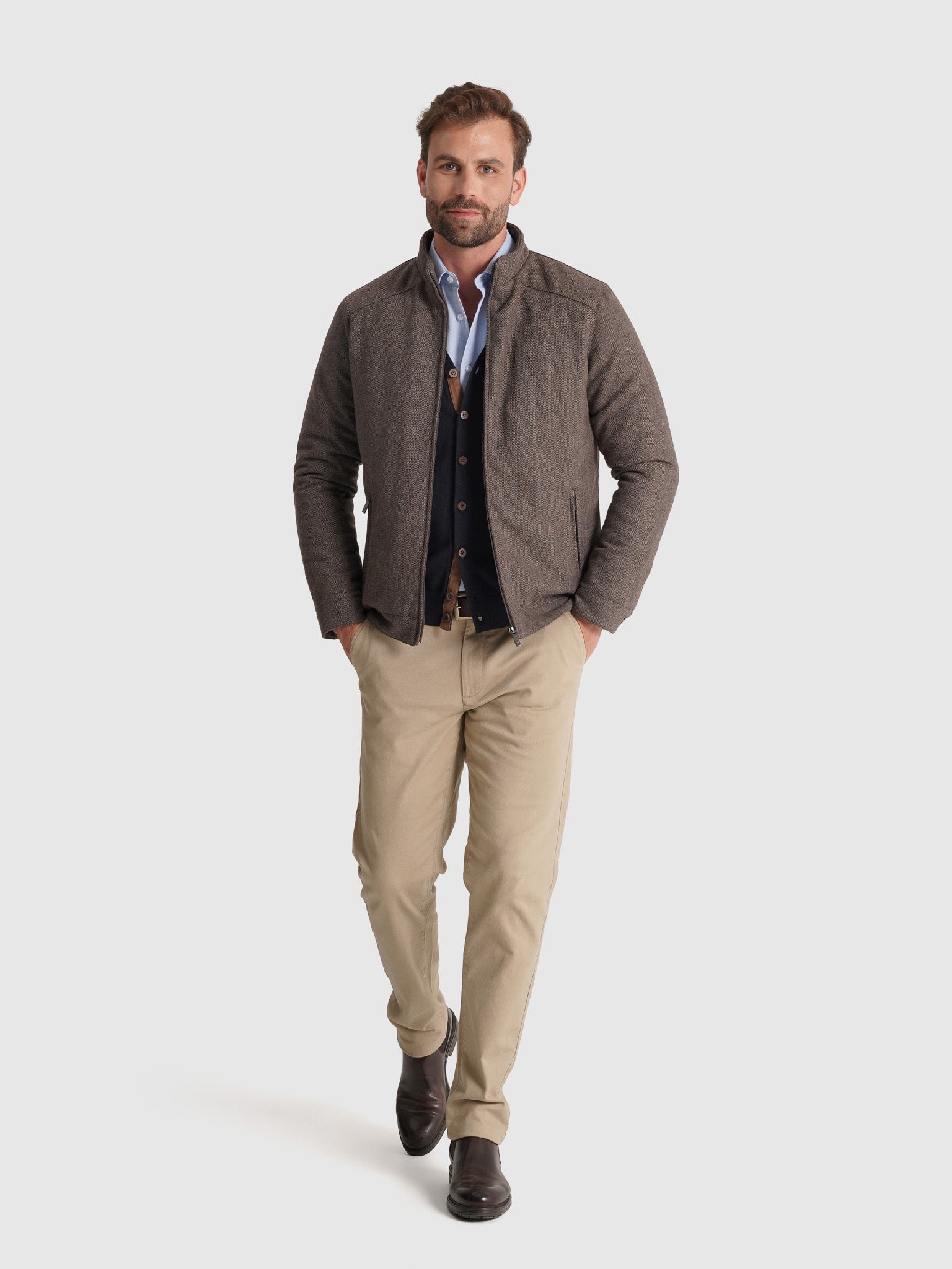 CHAQUETA MARRÓN REGULAR FIT MR. AZUL