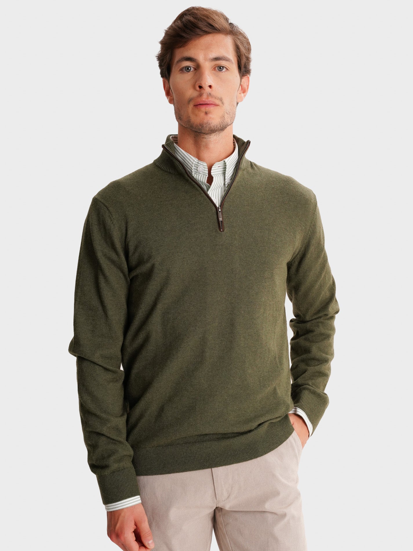 JERSEY FINO VERDE MANGA LARGA AJUSTE REGULAR MR. AZUL