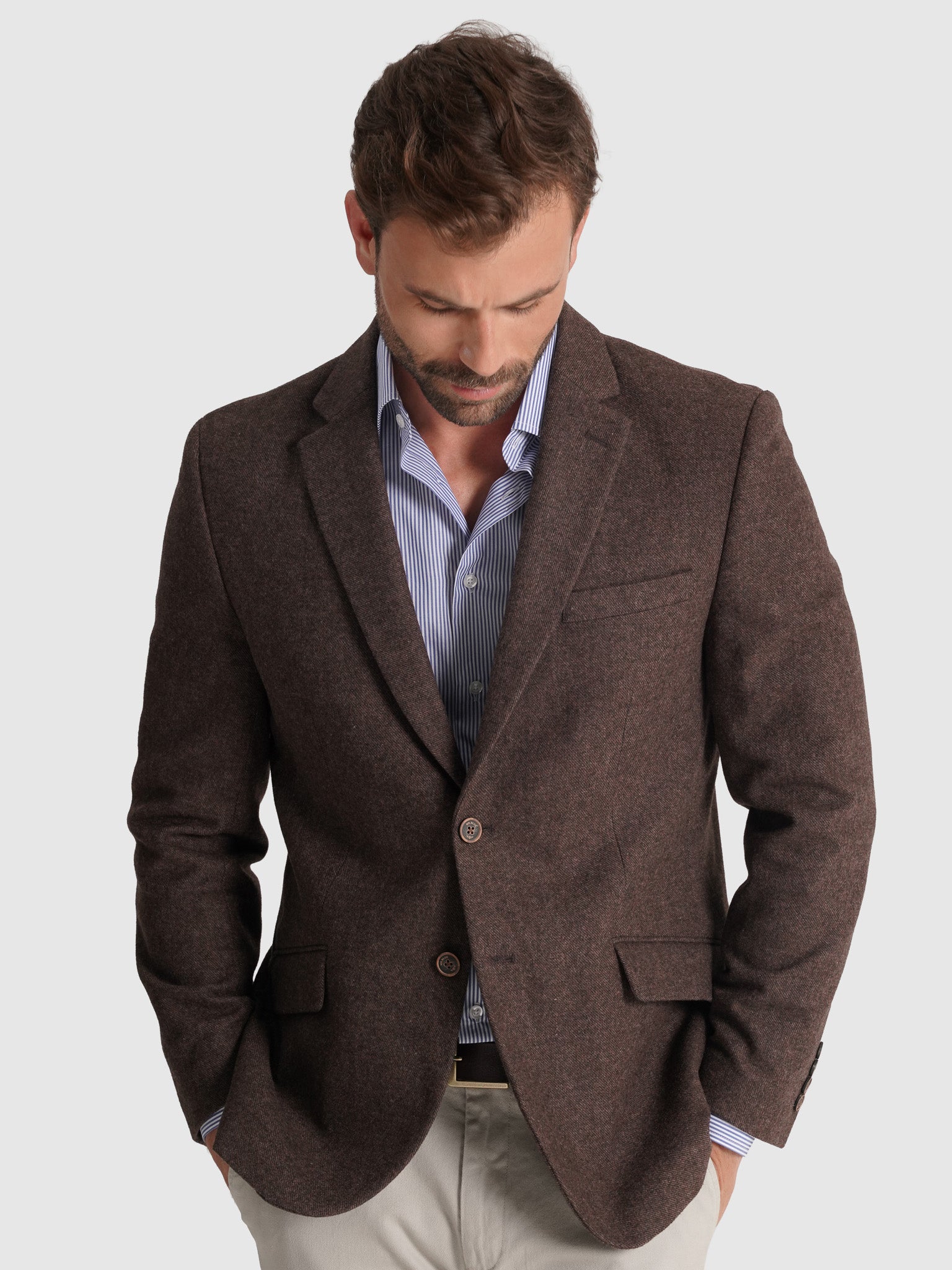 AMERICANA REGULAR FIT MARRÓN MR. AZUL