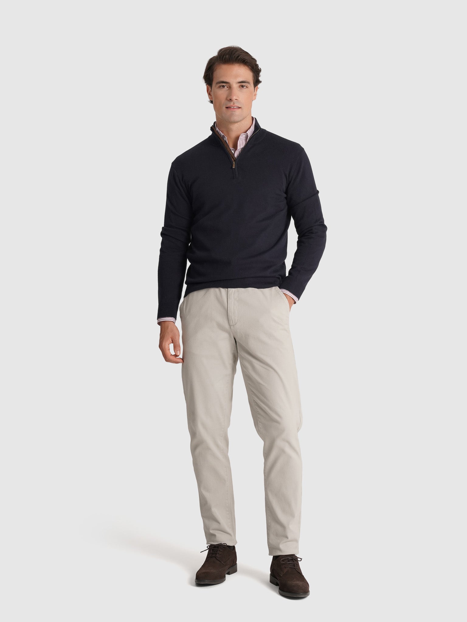 JERSEY DE CASHMERE AZUL MANGA LARGA REGULAR FIT MR. AZUL
