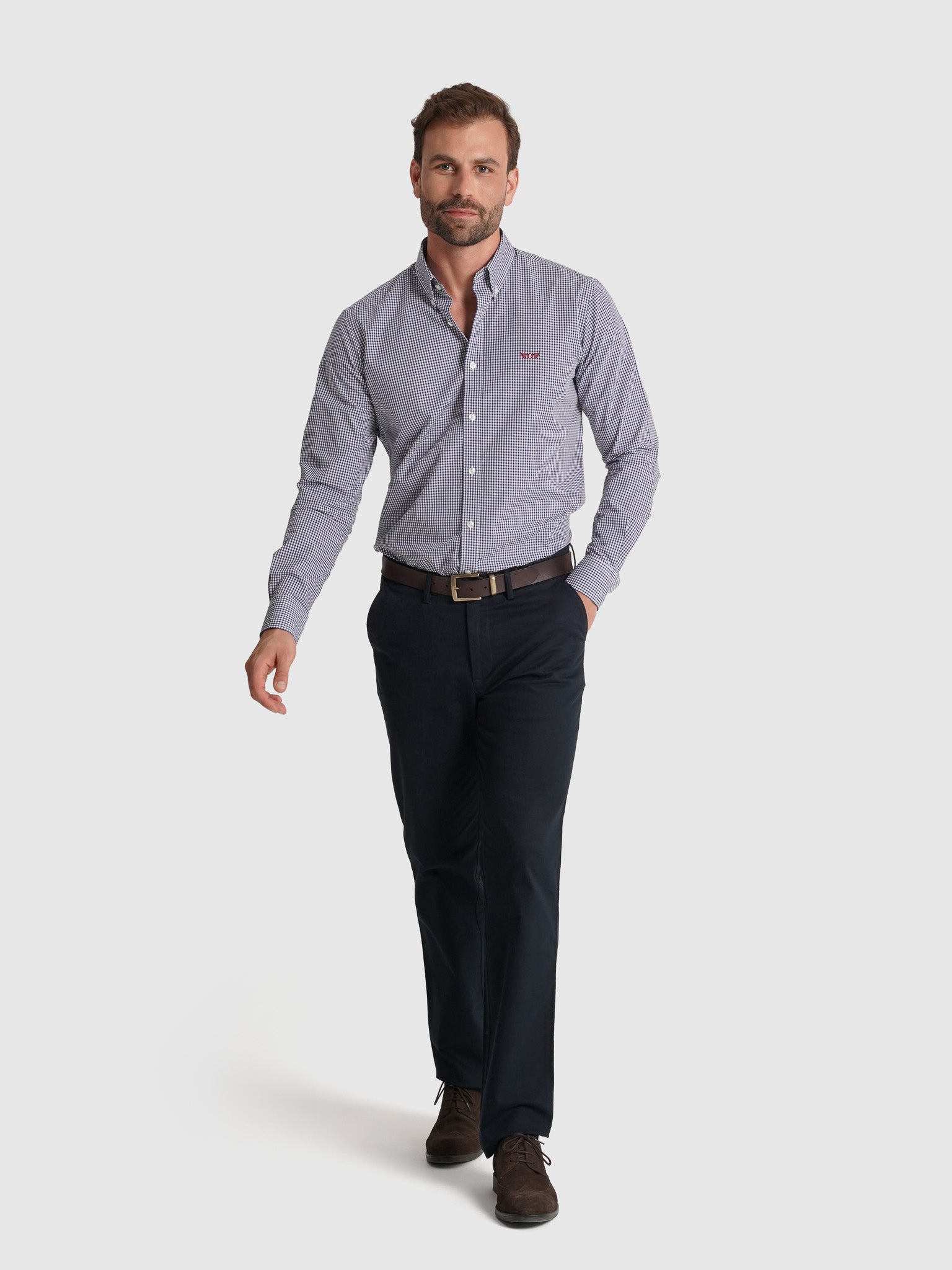 CAMISA ALGODÓN AZUL MANGA LARGA REGULAR FIT MR. AZUL
