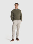 GREEN COTTON PULLOVER LONG SLEEVE REGULAR FIT MR. BLUE