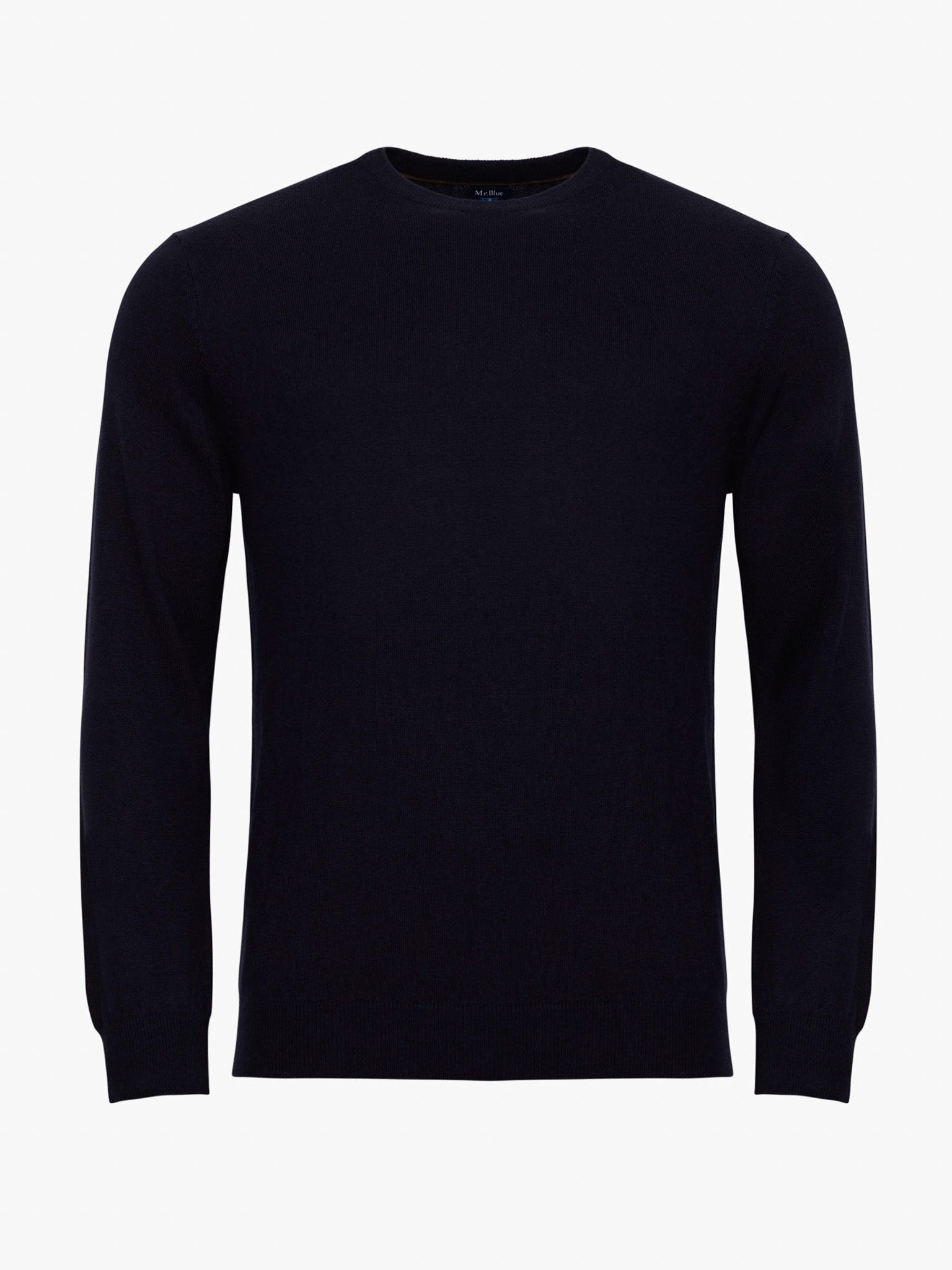 BLUE WOOL PULLOVER WITH REGULAR FIT MR ELBOW PADS. BLUE