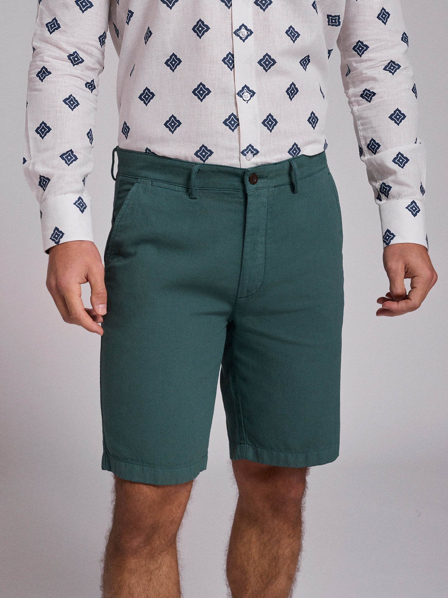 BERMUDA LINHO VERDES REGULAR FIT MR. BLUE