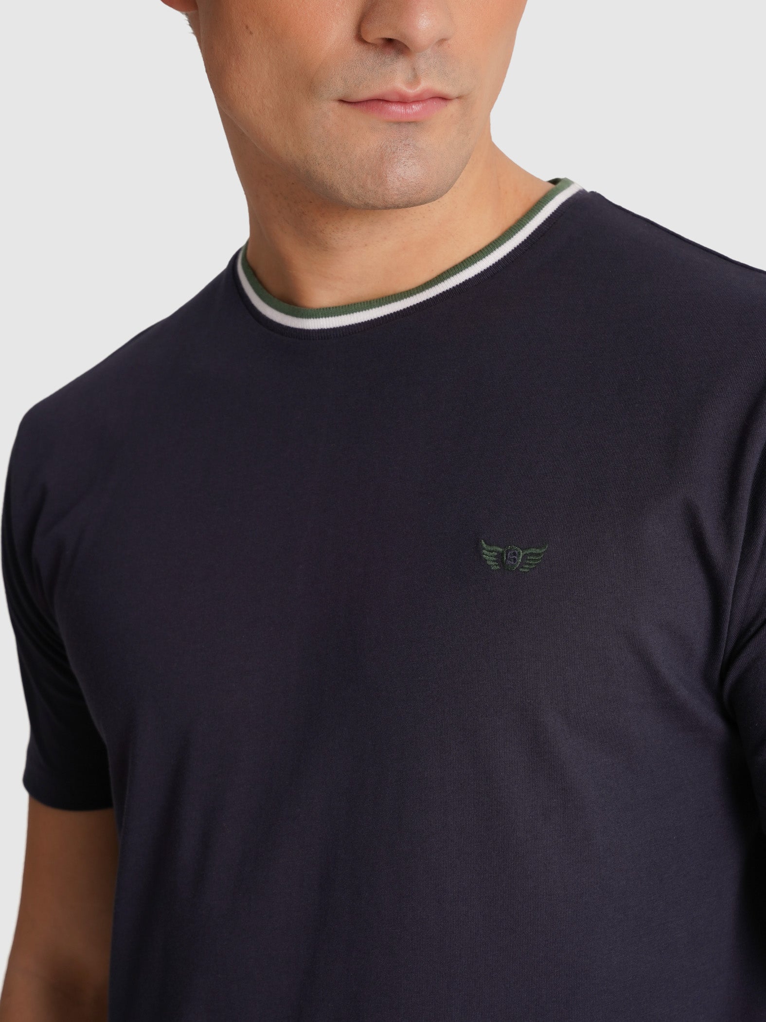 T-SHIRT ALGODÃO AZUL MANGA CURTA REGULAR FIT MR. BLUE