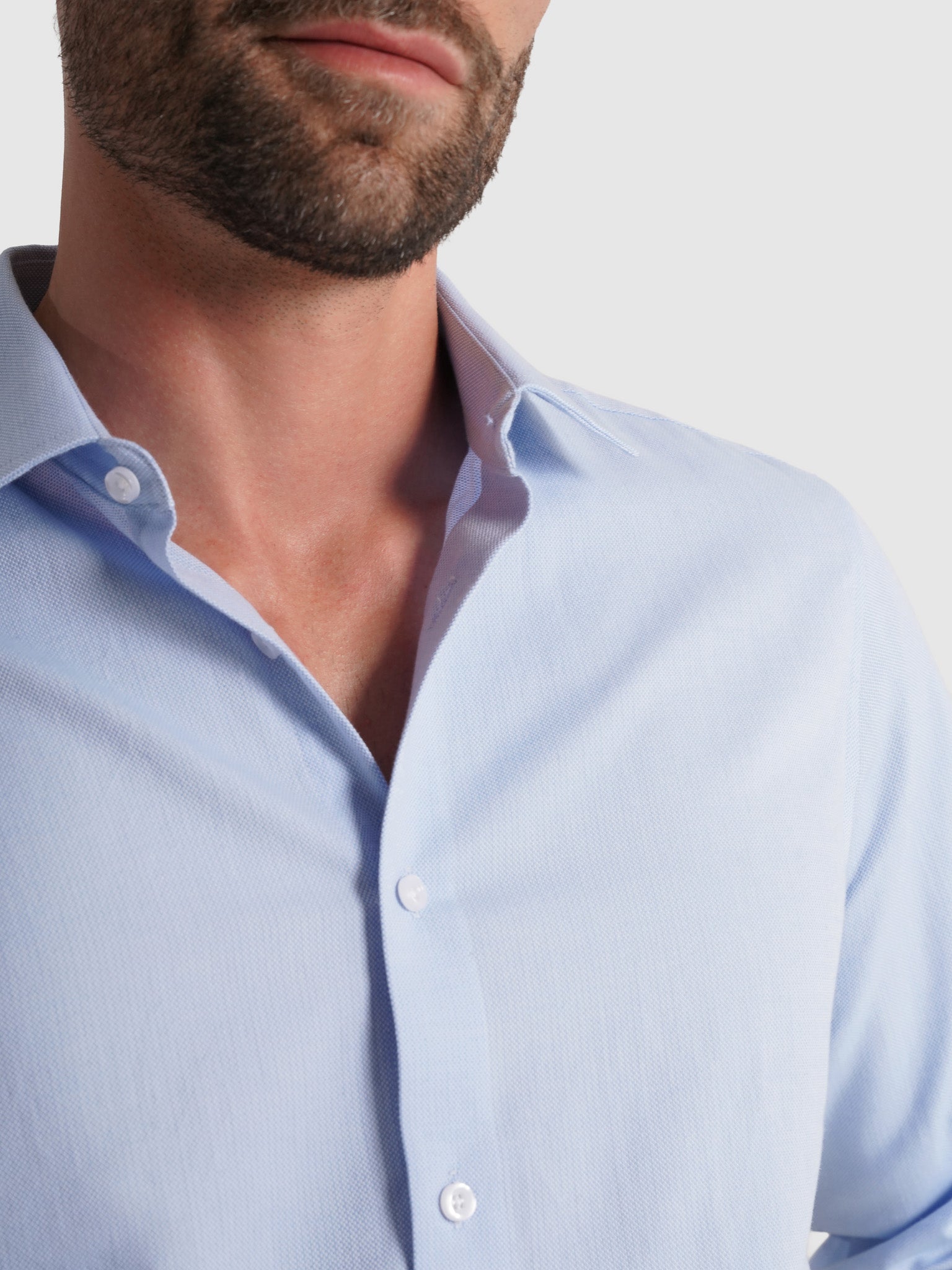 CAMISA ALGODÓN AZUL MANGA LARGA SLIM FIT MR. AZUL