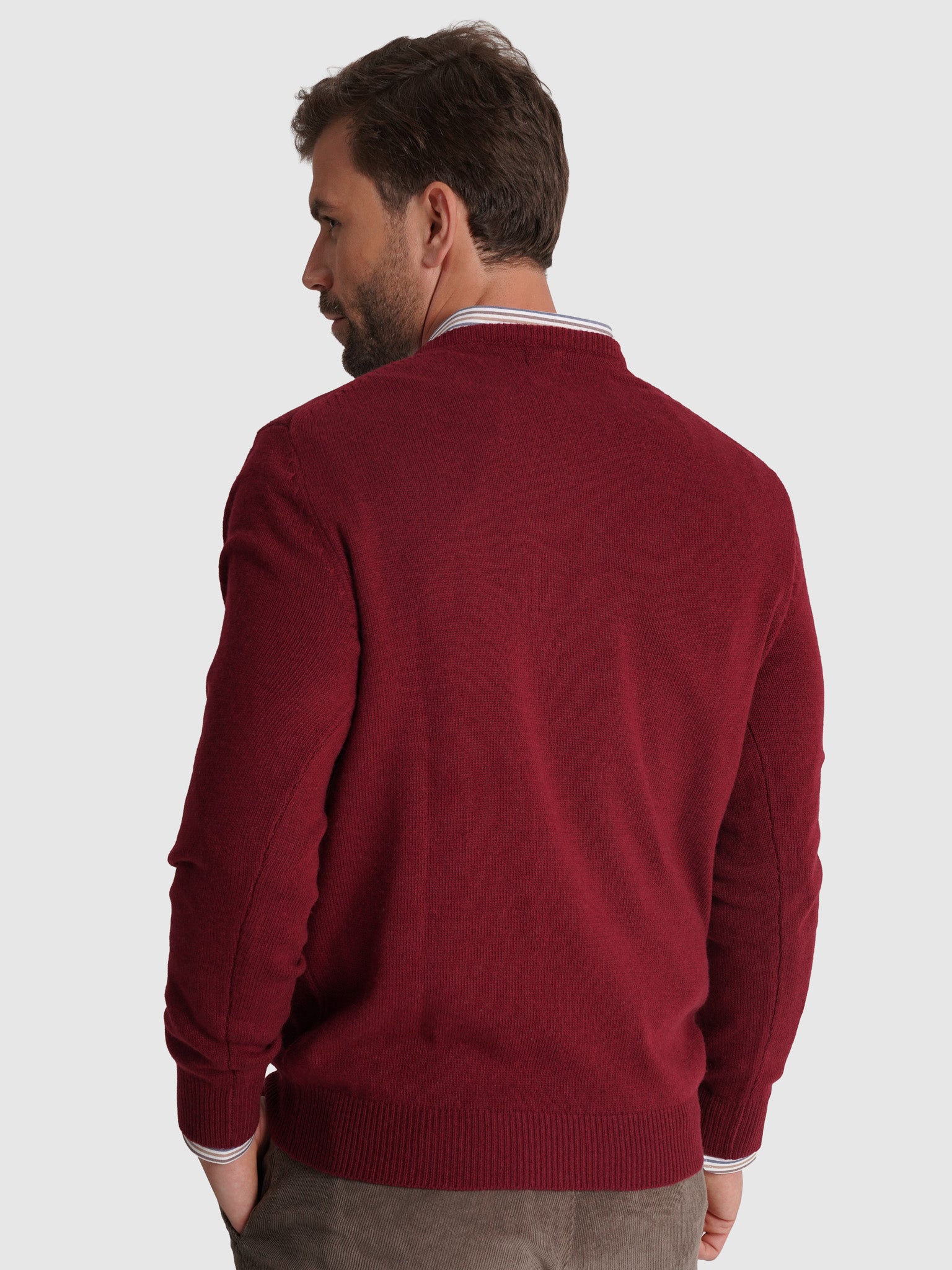 JERSEY DE LANA ROJO MANGA LARGA REGULAR FIT MR. AZUL