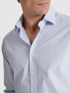 CAMISA ALGODÓN AZUL MANGA LARGA SLIM FIT MR. AZUL