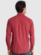 CAMISA ALGODÓN ROJA MANGA LARGA REGULAR FIT MR. AZUL