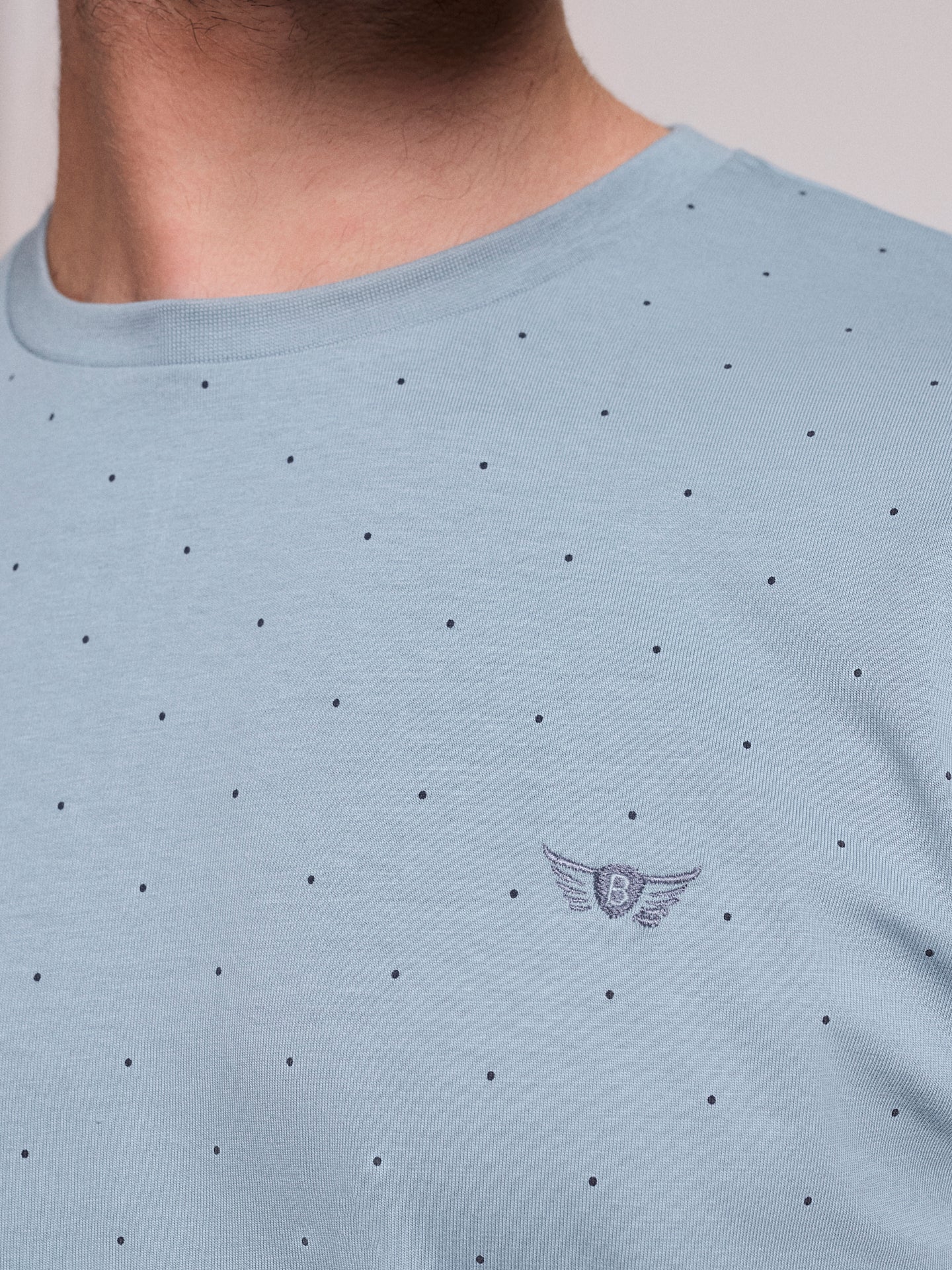 BLUE COTTON T-SHIRT SHORT SLEEVE REGULAR FIT MR. BLUE