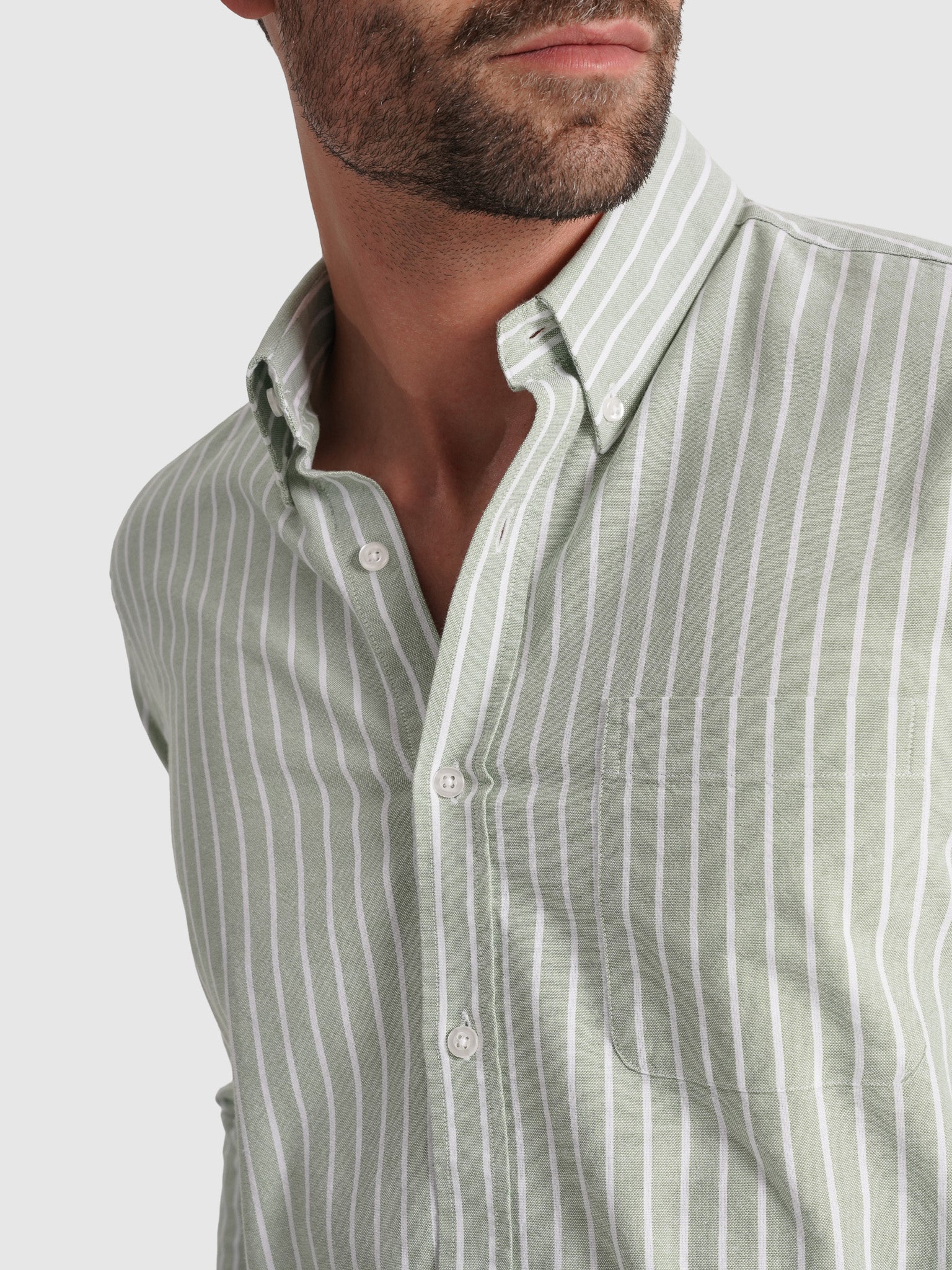 CAMISA ALGODÓN VERDE MANGA LARGA REGULAR FIT MR. AZUL