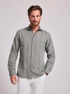 GREEN LINEN SHIRT LONG SLEEVE REGULAR FIT MR. BLUE