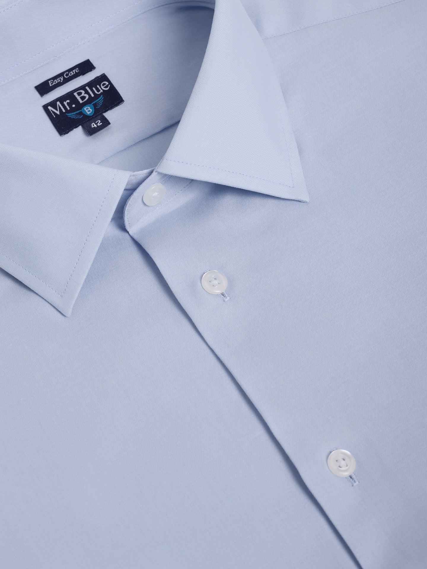 CAMISA DE ALGODÓN AZUL MANGA LARGA CLASSIC FIT MR. AZUL