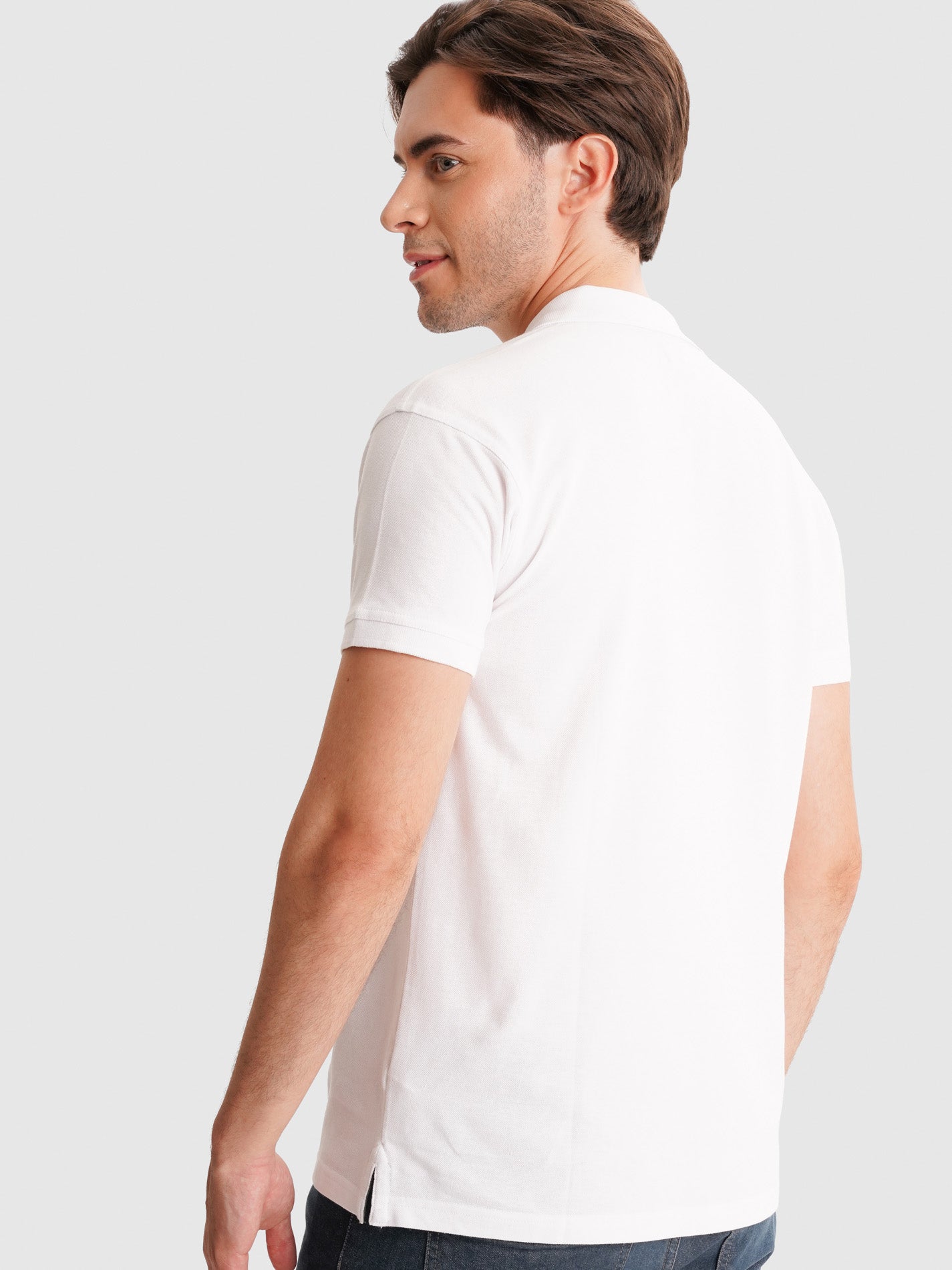 WHITE POLO SHORT SLEEVES REGULAR FIT MR. BLUE