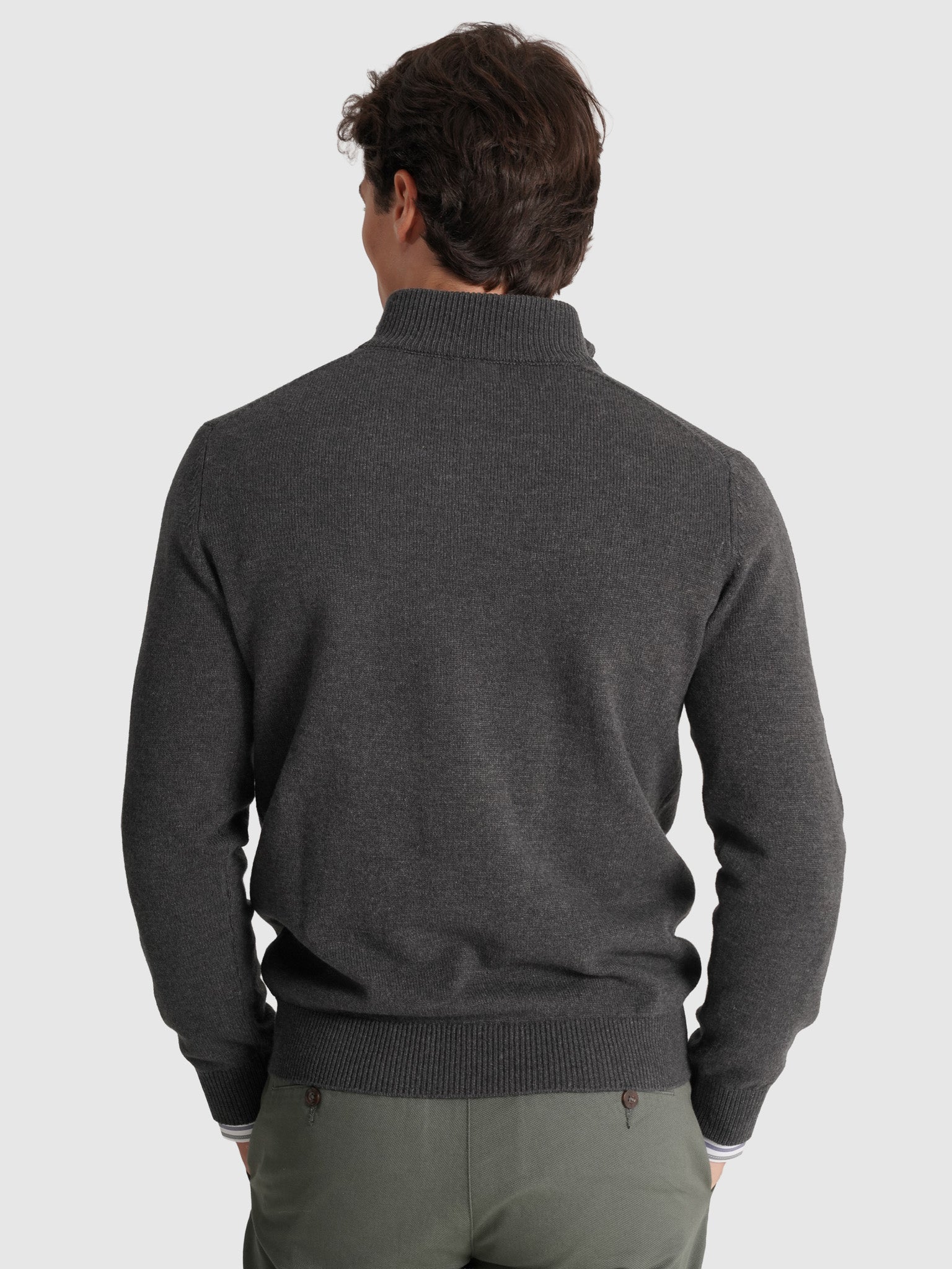 JERSEY DE LANA GRIS MANGA LARGA REGULAR FIT MR. AZUL