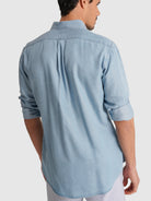 CAMISA ALGODÃO AZUL MANGA COMPRIDA REGULAR FIT MR. BLUE