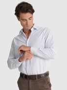 CAMISA DE ALGODÓN AZUL MANGA LARGA CLASSIC FIT MR. AZUL