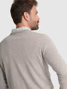 GRAY CASHMERE PULLOVER LONG SLEEVE REGULAR FIT MR. BLUE
