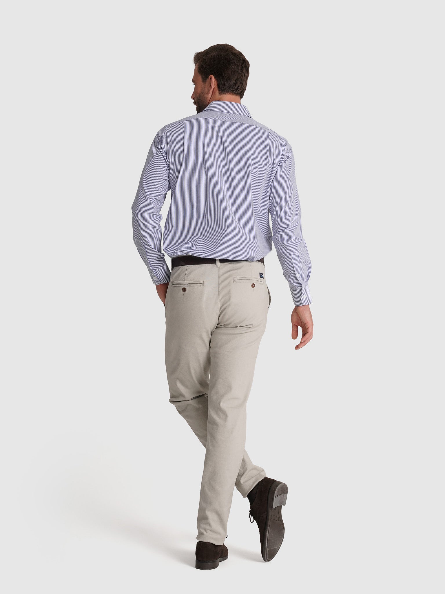 CAMISA DE ALGODÓN AZUL MANGA LARGA CLASSIC FIT MR. AZUL