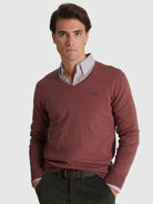 JERSEY DE LANA ROJO MANGA LARGA REGULAR FIT MR. AZUL
