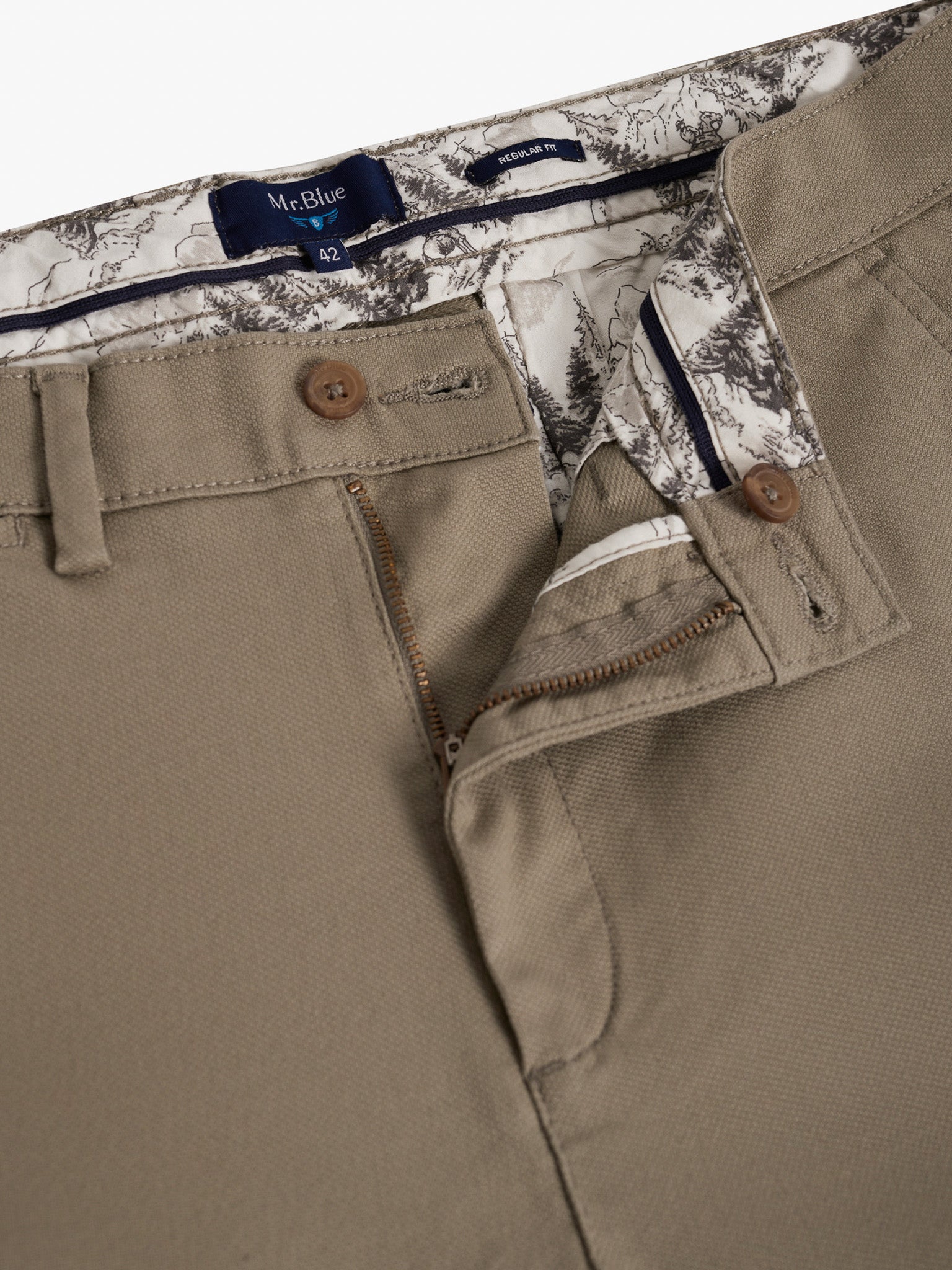 GREEN COTTON TROUSERS REGULAR FIT MR. BLUE