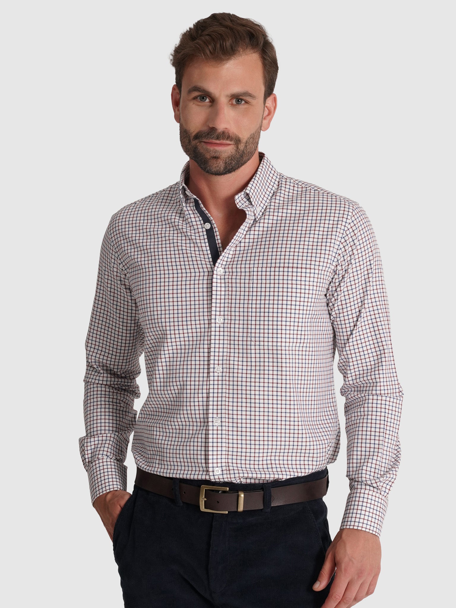 CAMISA ALGODÓN VERDE MANGA LARGA REGULAR FIT MR. AZUL