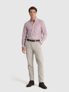 CAMISA ALGODÓN ROJA MANGA LARGA REGULAR FIT MR. AZUL