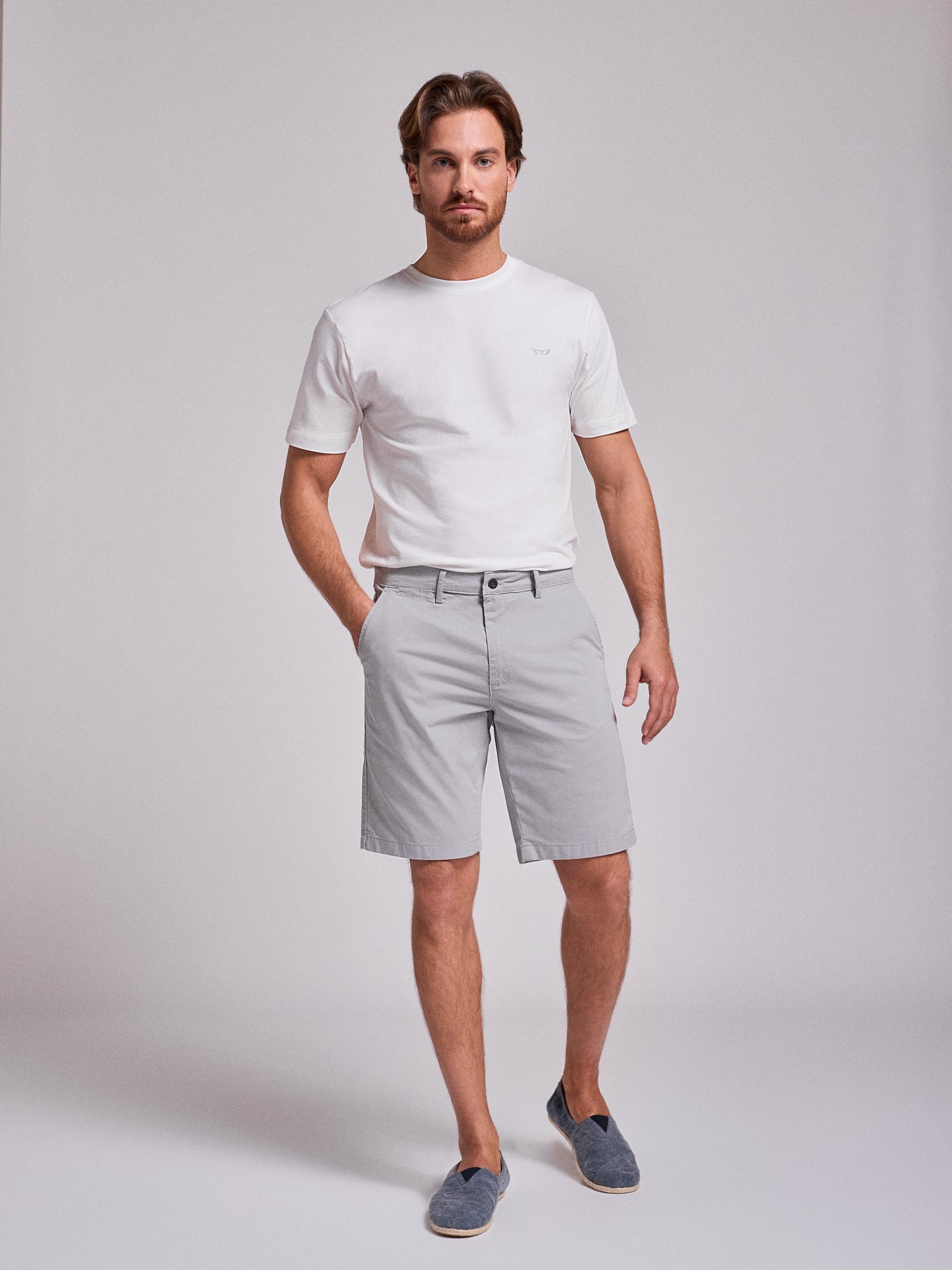 BERMUDA ALGODÃO CINZENTOS REGULAR FIT MR. BLUE