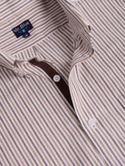 CAMISA ALGODÓN MARRÓN MANGA LARGA REGULAR FIT MR. AZUL