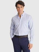 CAMISA ALGODÃO AZUL MANGA COMPRIDA REGULAR FIT MR. BLUE