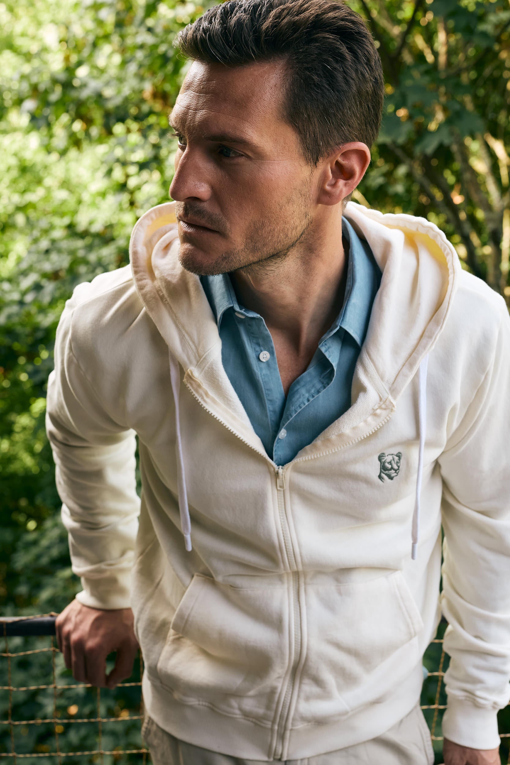 RAW COTTON HOODIE LONG SLEEVE REGULAR FIT MR. BLUE