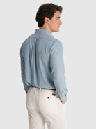 CAMISA GANGA AZUL MANGA COMPRIDA REGULAR FIT MR. BLUE