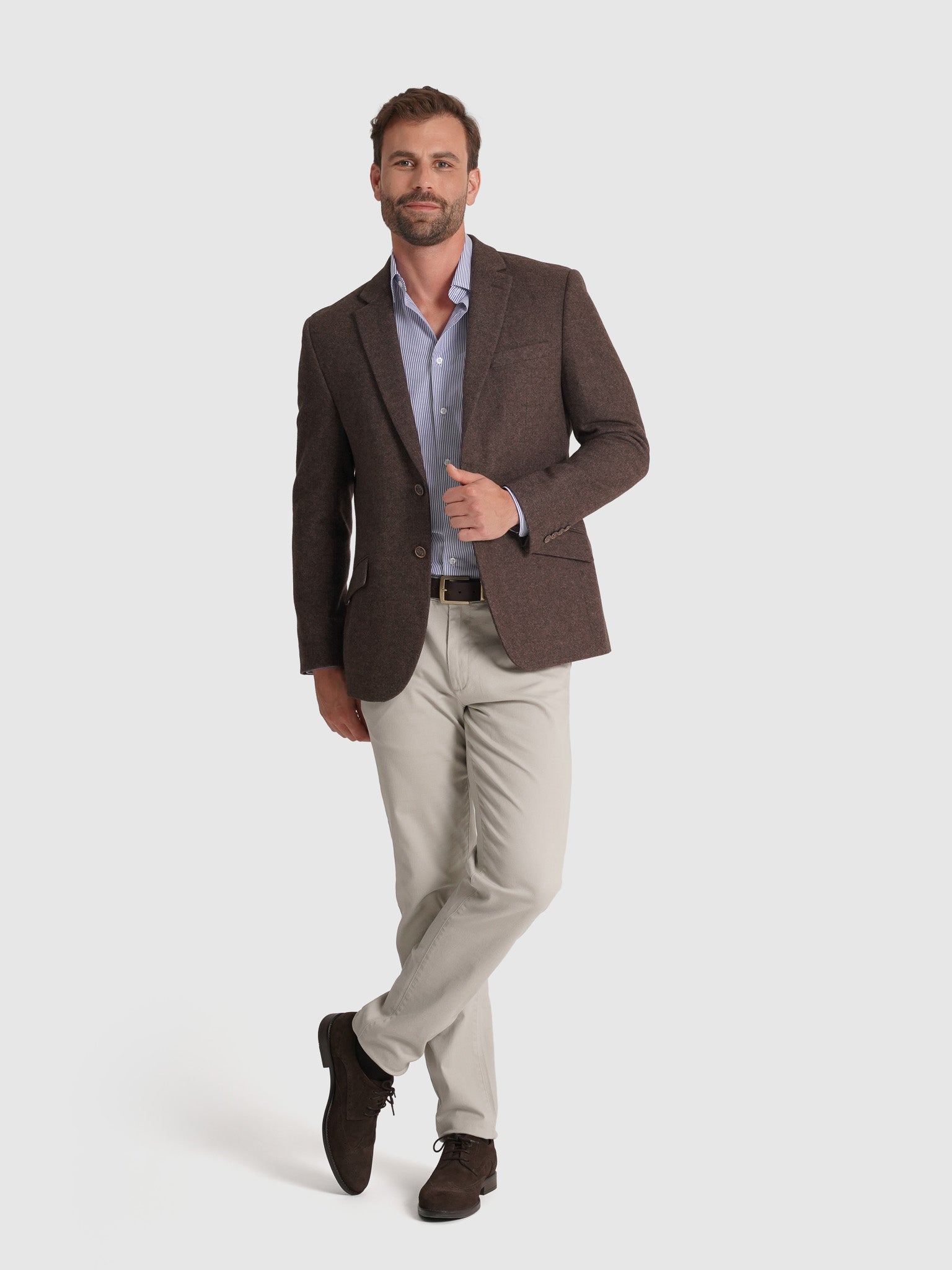 AMERICANA REGULAR FIT MARRÓN MR. AZUL