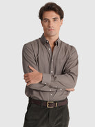 CAMISA ALGODÓN VERDE MANGA LARGA REGULAR FIT MR. AZUL