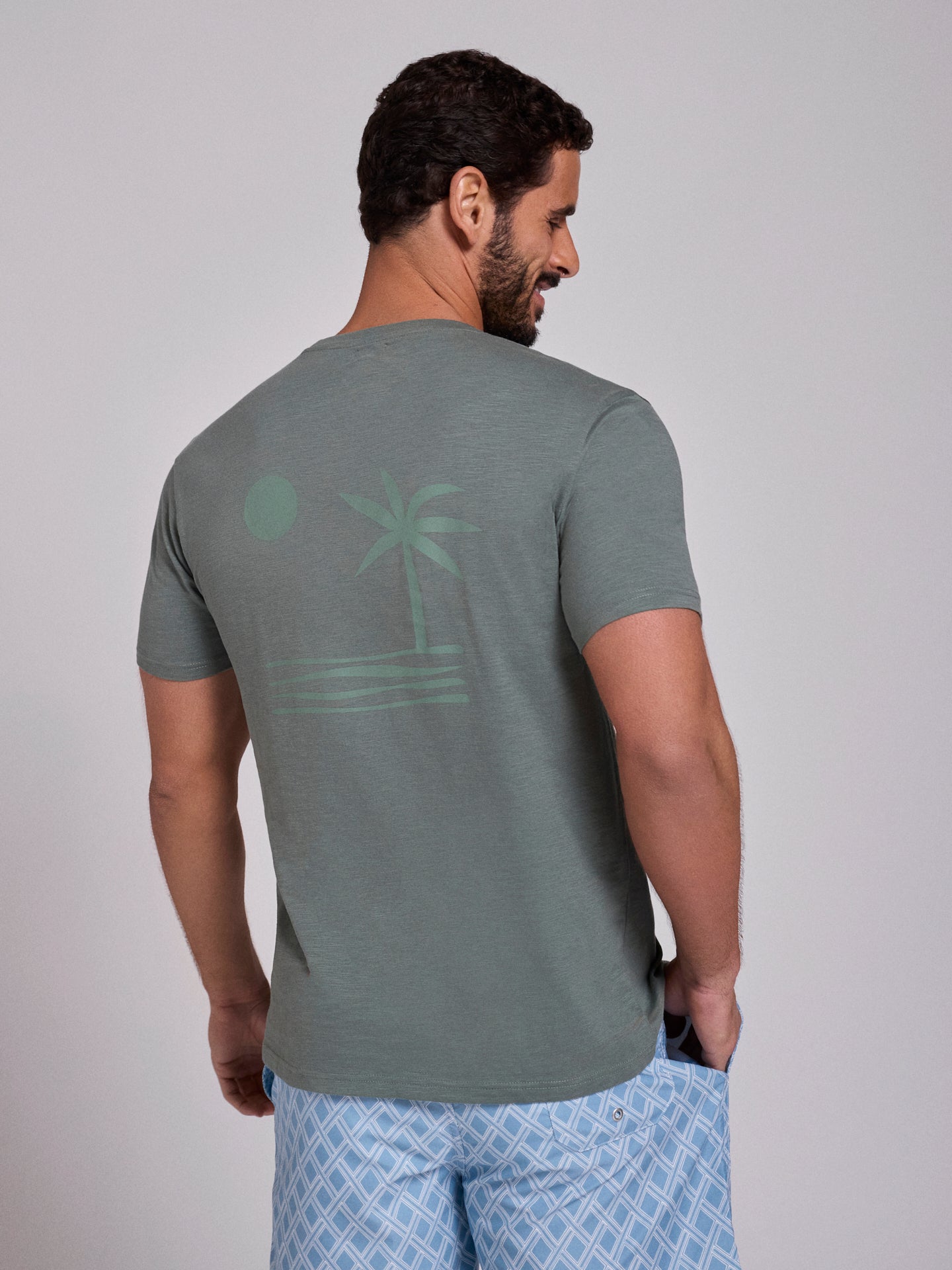 GREEN COTTON T-SHIRT SHORT SLEEVE REGULAR FIT MR. BLUE
