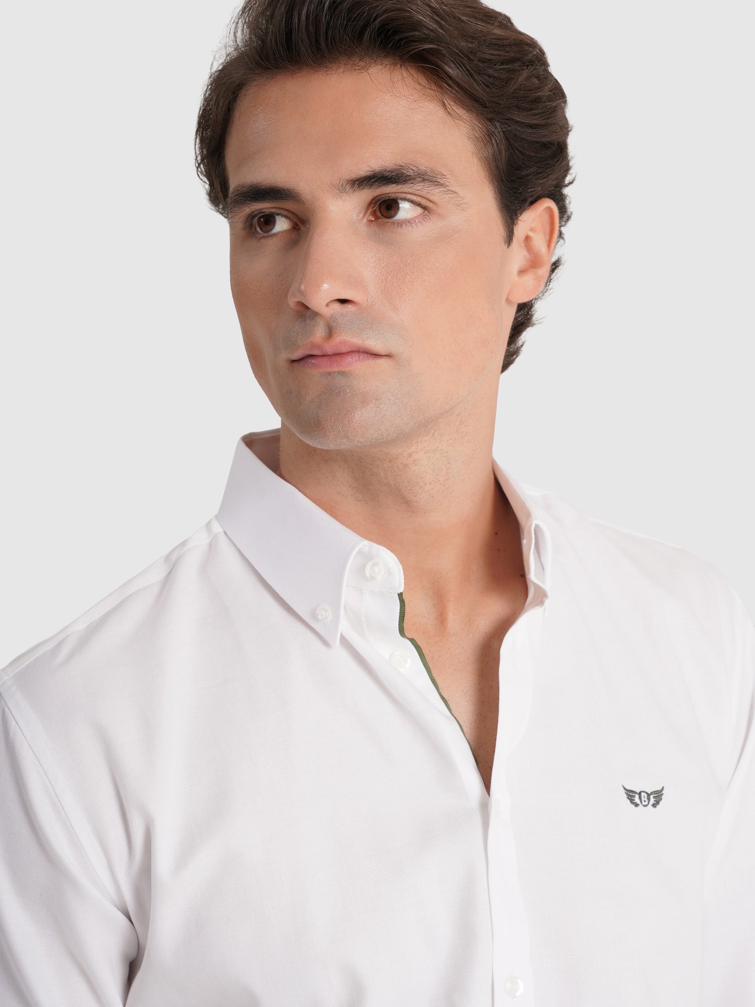 CAMISA ALGODÓN BLANCA MANGA LARGA REGULAR FIT MR. AZUL