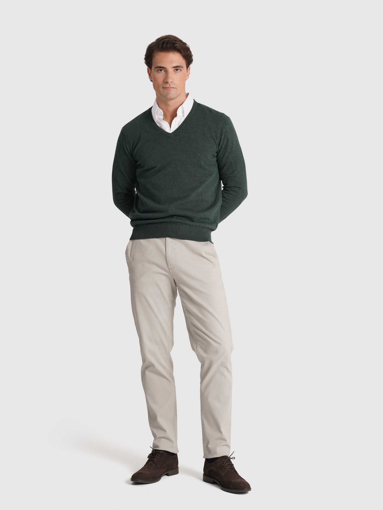 GREEN WOOL PULLOVER LONG SLEEVE REGULAR FIT MR. BLUE