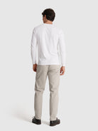 CAMISETA DE ALGODÓN BLANCA MANGA LARGA REGULAR FIT MR. AZUL