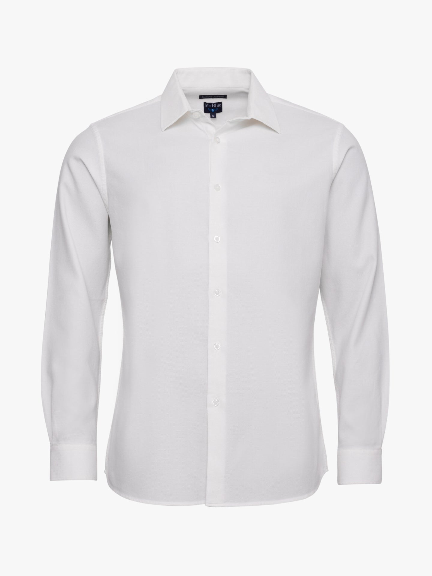WHITE COTTON SHIRT LONG SLEEVE REGULAR FIT MR. BLUE