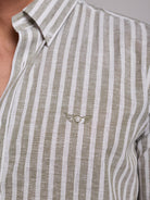 GREEN LINEN SHIRT LONG SLEEVE REGULAR FIT MR. BLUE