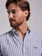 BLUE LINEN SHIRT LONG SLEEVE REGULAR FIT MR. BLUE